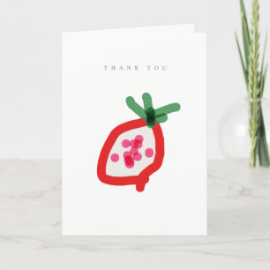 Cartão De Agradecimento Chuva de Bebê de Fruta de Dragão Desenhada à Mão p