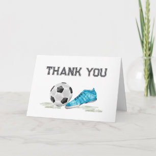 Cartão De Agradecimento Chuva de bebê de menino esporte futebol All Star a
