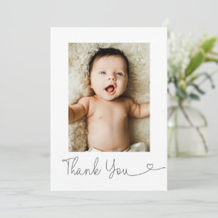 Cartão De Agradecimento Chuva de bebê Foto personalizada de recém-nascido
