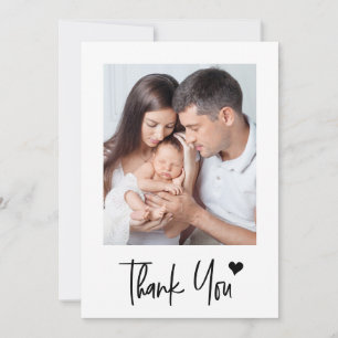 Cartão De Agradecimento Chuva de Bebê Fotos Personalizadas Coração Moderno