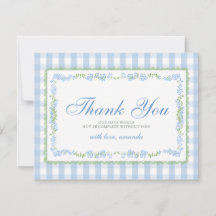 Chuva de Bebê Gingham Floral Azul Menino Grandmill