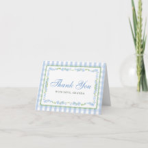 Chuva de Bebê Gingham Grandmillenial Floral Azul M