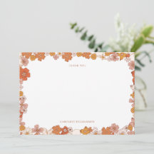 Chuva de Bebê Groovy Boho Laranja Floral Personali