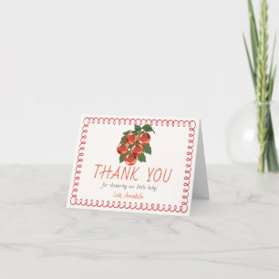 Cartão De Agradecimento Chuva de Bebê Italiano Tomate Vermelho Doodle