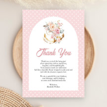 Chuva de Bebê Menina Âncora Floral Boho 