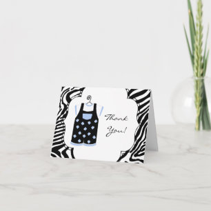 Cartão De Agradecimento Chuva de Bebê Menino Zebra Azul Preto Obrigado