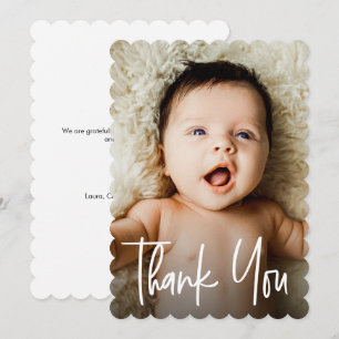 Cartão De Agradecimento Chuva de Bebê Pequena Nota de Foto Personalizada M