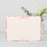 Chuva de Bebê Retro Boho Rosa Laranja Floral Fofo