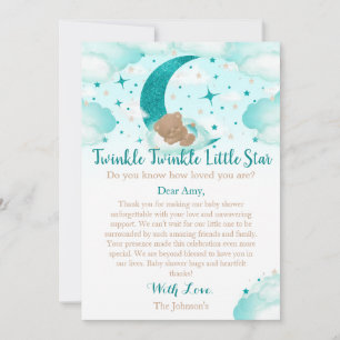 Cartão De Agradecimento Chuva de Bênçãos do Ursinho Twinkle Twinkle Little