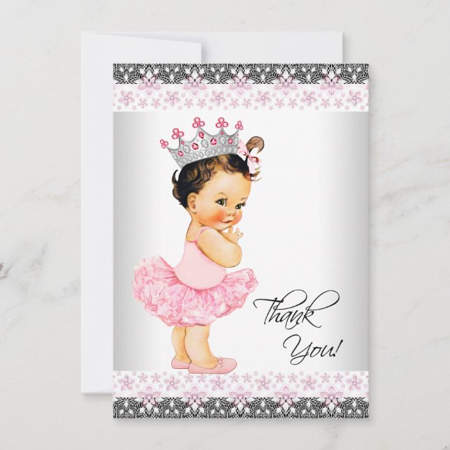 Cartão De Agradecimento Chuva de Bênçãos Princesa Tutu Obrigado (Frente)