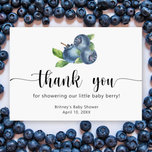 Cartão De Agradecimento Chuva de blueberries - obrigado (Criador carregado)