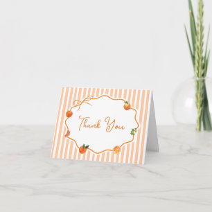 Cartão De Agradecimento Chuva de Confetes Laranja Fantasia Baby Shower