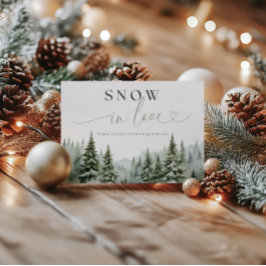 Cartão De Agradecimento Chuva de Neve no Amor Chá de Panela Dobrável Cartã