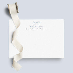 Cartão De Agradecimento Chuva de Noiva Azul Empoeirado Vintage Arco Futuro