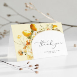 Cartão De Agradecimento Chuva de noiva com arco moderno e limão