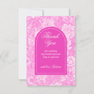 Cartão De Agradecimento Chuva de Noiva Flor Magenta Rosa