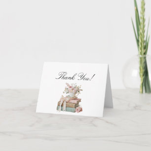 Cartão De Agradecimento Chuva de Noiva Floral Elegante Seu Próximo Capítul