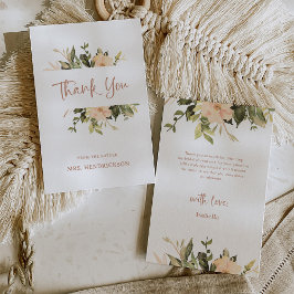 Cartão De Agradecimento Chuva de Noiva Floral Vintage | Peônias