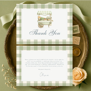 Cartão De Agradecimento Chuva de Noiva Gingham Fresh Off the Market