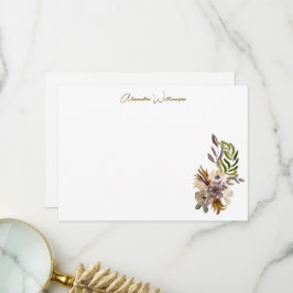 Cartão De Agradecimento Chuva de Noiva Minimalista Moderna Floral Terrosa