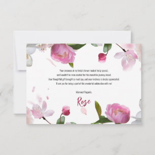 Cartão De Agradecimento Chuva de Noiva Multi Floral