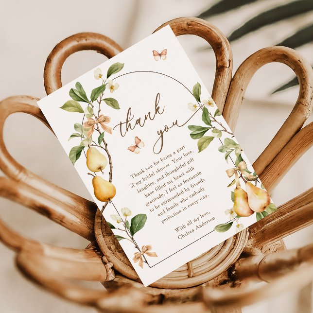 Cartão De Agradecimento Chuva de Noiva Pérola Perfeita Floral Aquarela (Criador carregado)