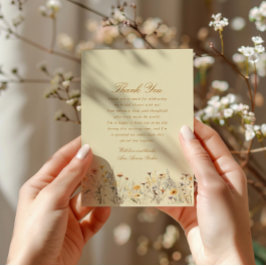 Cartão De Agradecimento Chuva de Noivas Amor de Flores Silvestres