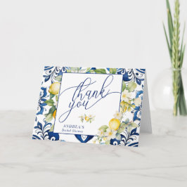 Cartão De Agradecimento Chuva de Noivas do Limão Cítrico Mediterrâneo Obri