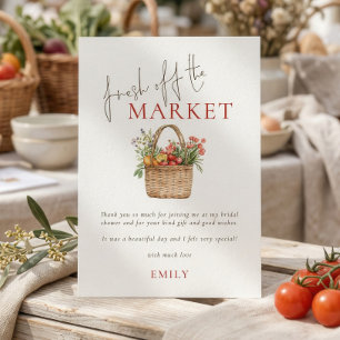 Cartão De Agradecimento Chuva de Noivas Frescas do Mercado