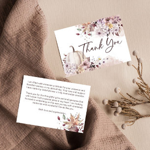 Cartão De Agradecimento Chuva de presentes de casamento boêmio de abóbora 