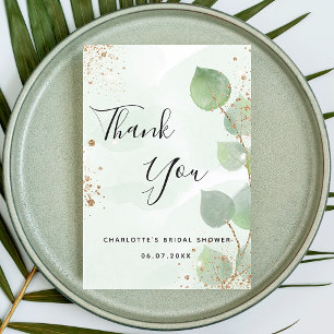 Cartão De Agradecimento Chuva de presentes de casamento com greenery de eu