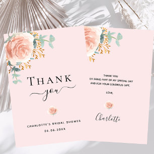 Cartão De Agradecimento Chuva de presentes de casamento floral eucalipto r