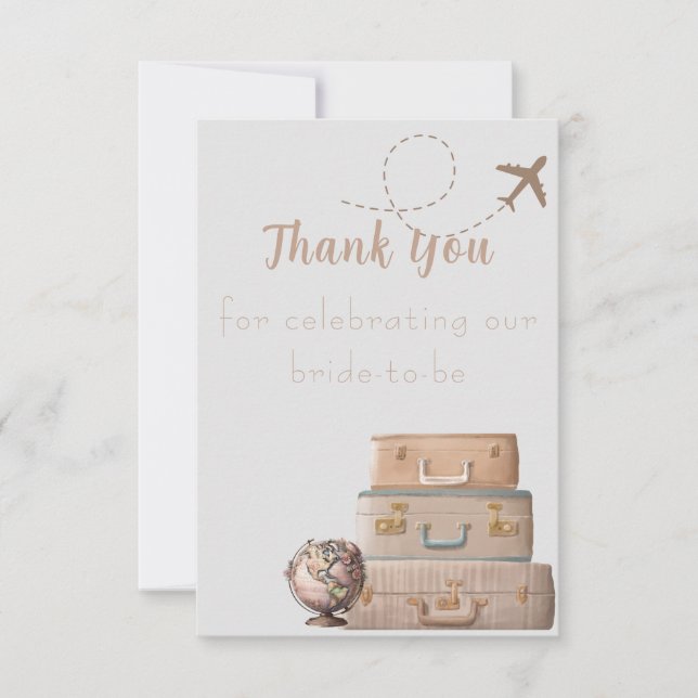 Cartão De Agradecimento Chuva de presentes de Miss para Mrs  (Frente)