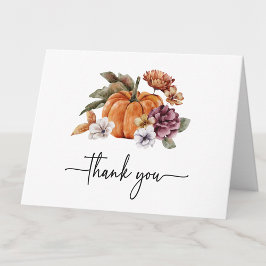 Cartão De Agradecimento Chuva de Presentes de Noiva de Outono Agradeciment