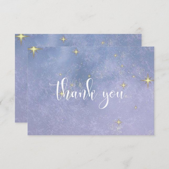 Cartão De Agradecimento Chuva de presentes de noiva Escrito nas Estrelas (Frente/Verso)