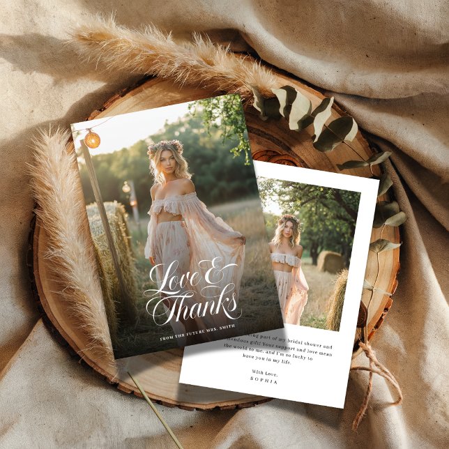 Cartão De Agradecimento Chuva de Presentes de Noiva Fotografia Amor & Agra (Criador carregado)