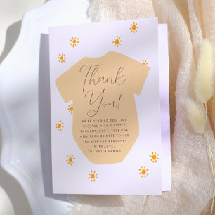 Cartão De Agradecimento Chuva de Sol Boho Baby Shower Little Sunshine