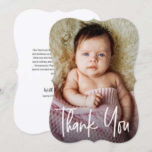 Cartão De Agradecimento Chuveiro de Bebê Menina Personalizado Moderno com