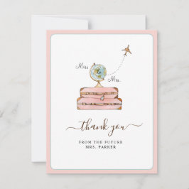 Cartão De Agradecimento Chuveiro de noiva de Senhorita para Senhora Flat