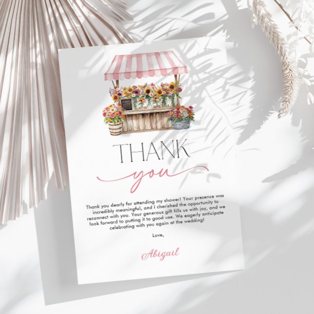 Cartão De Agradecimento Chuveiro de Noiva Fresco do Mercado (Fresh off the Market Bridal Shower Thank You Card)