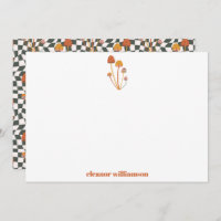 Chuveiro Xadrez Laranja Personalizado Retrô