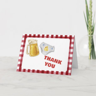 Cartão De Agradecimento Chuvinha Huggies Chuggies Cerveja Fralda Chá de Be