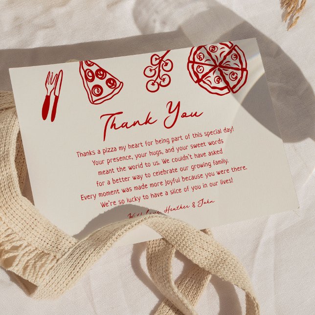 Cartão De Agradecimento Ciao Baby Italiana Pizza Chá de fraldas (Criador carregado)