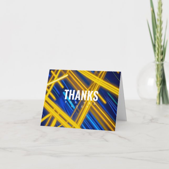 Cartão De Agradecimento Ciberpunk Magenta Digital Caótico Brilhante Tech (Frente)