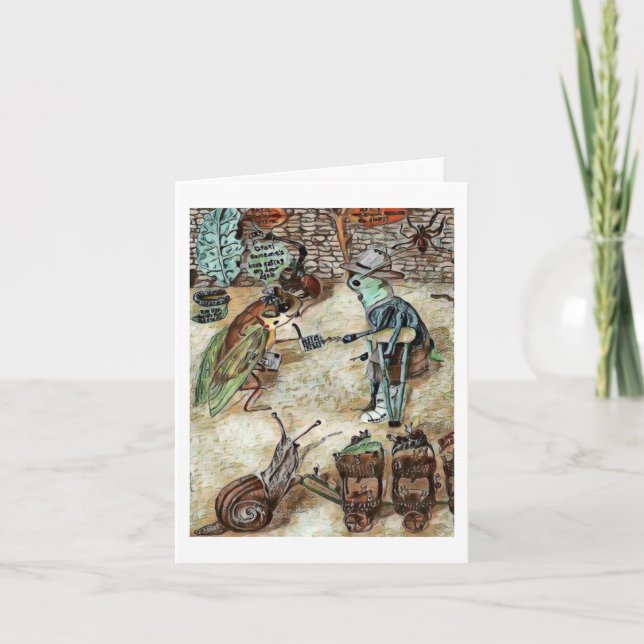 Cartão De Agradecimento Cicada Cassandra Recebe Correio (Frente)