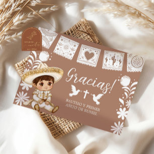Cartão De Agradecimento Cielito Lindo Batismo & 1º Aniversário Obrigado