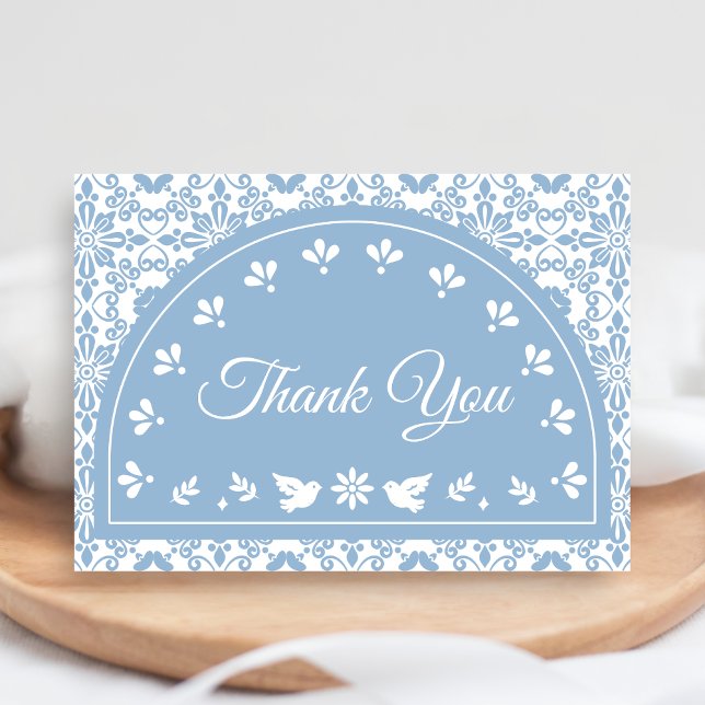 Cartão De Agradecimento Cielito Lindo Papel Picado Baby Shower (Blue Cielito Lindo Papel Picado Baby Shower Thank you Card
)