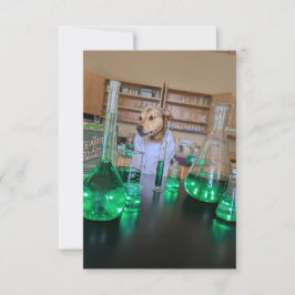 Cartão De Agradecimento Cientista Engraçado Cachorro Encantado