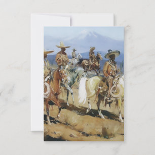 Cartão De Agradecimento Cinco Vaqueros a Cavalo por Edward Borein