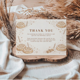 Cartão De Agradecimento Cinnamon Swirl Little Bun 1st Birthday